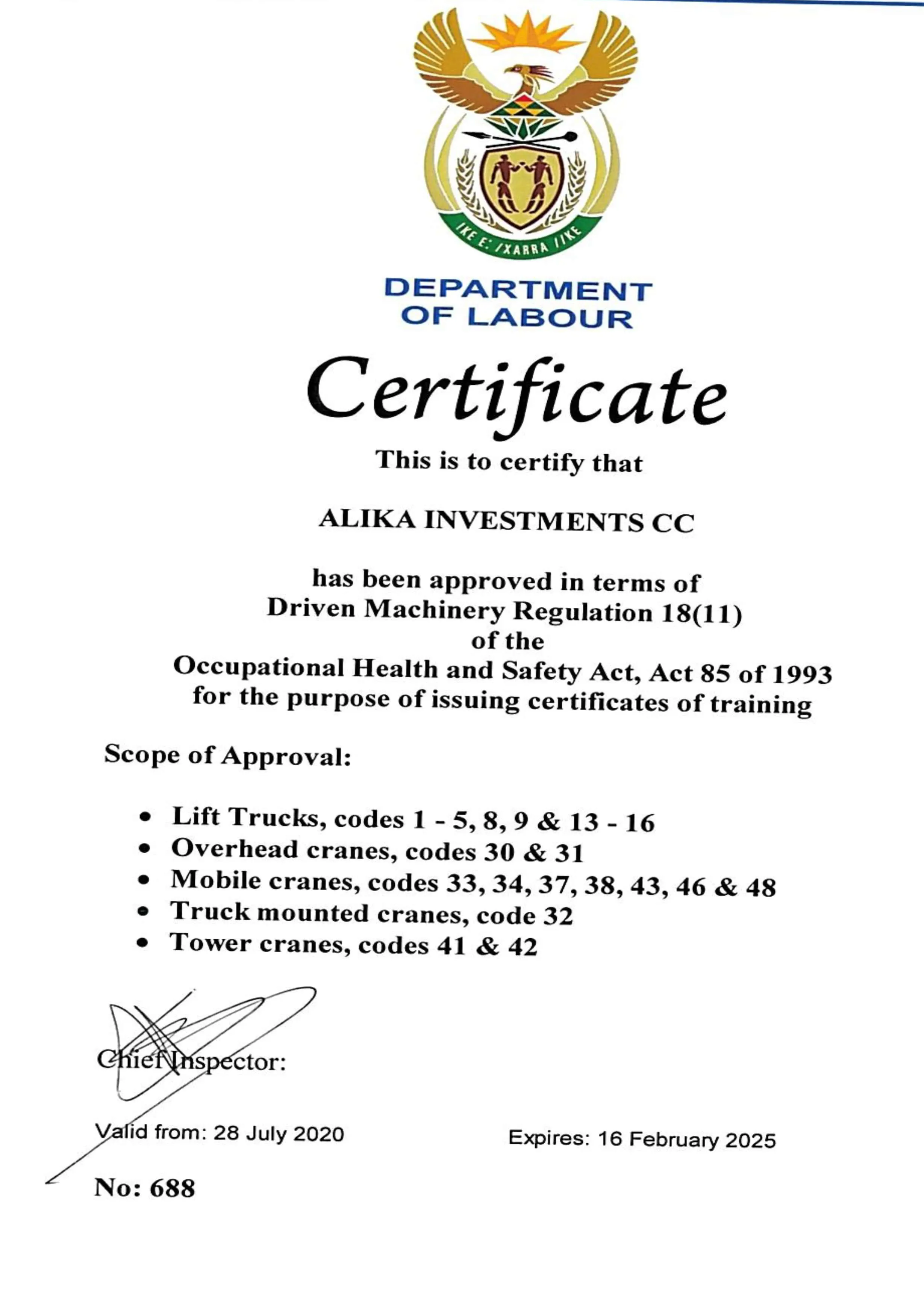 Fork Lift training in Gauteng